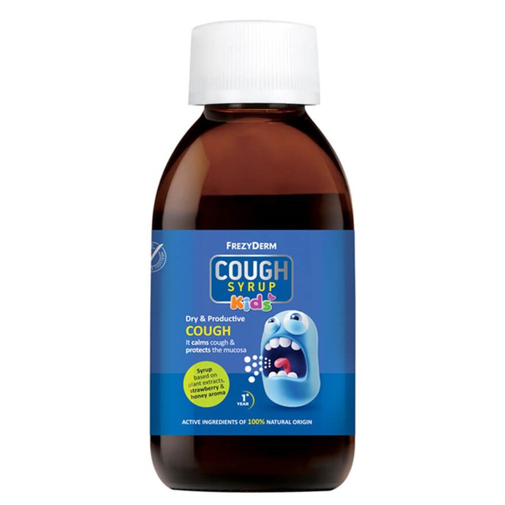 Frezyderm Cough Syrop for Kids Παιδικό Σιρόπι για Ξηρό & Παραγωγικό Βήχα με Γεύση Φράουλα και Μέλι 182gr