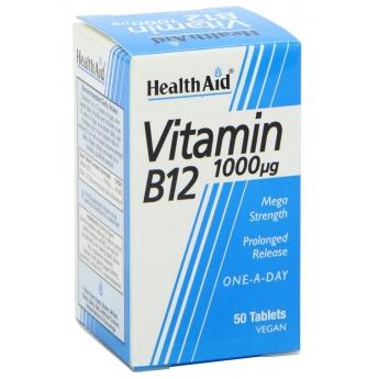 Health Aid Βιταμίνη B12 1000μg Καλή Λειτουργία Του Νευρικού Συστήματος 50tabs
