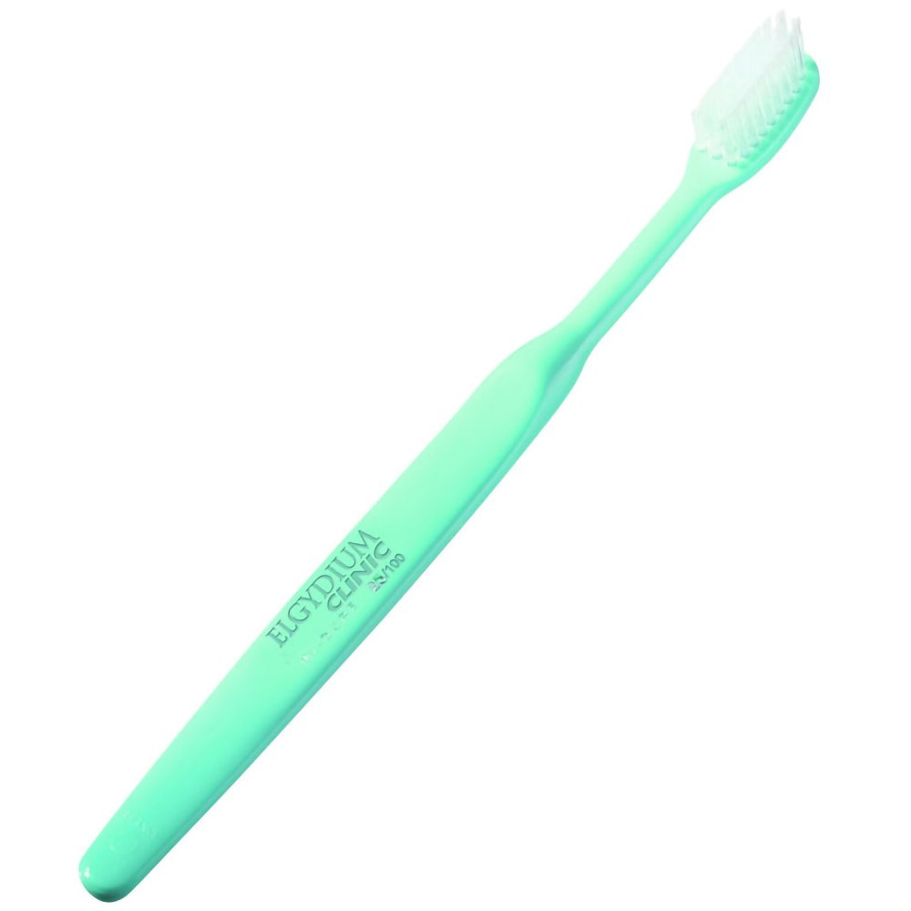 Elgydium Clinic 25/100 Semi-Hard Toothbrush Χειροκίνητη Οδοντόβουρτσα Μέτρια προς Σκληρή 1 Τεμάχιο – Πράσινο