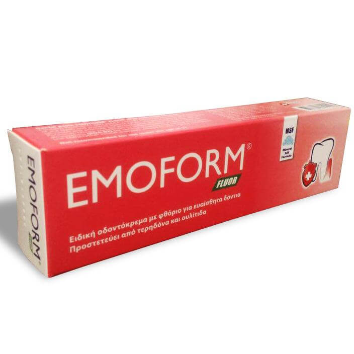 Emoform Fluor Οδοντόκρεμα Ιδανική για την Καθημερινή Στοματική Υγιεινή των Ευαίσθητων Δοντιών 85ml