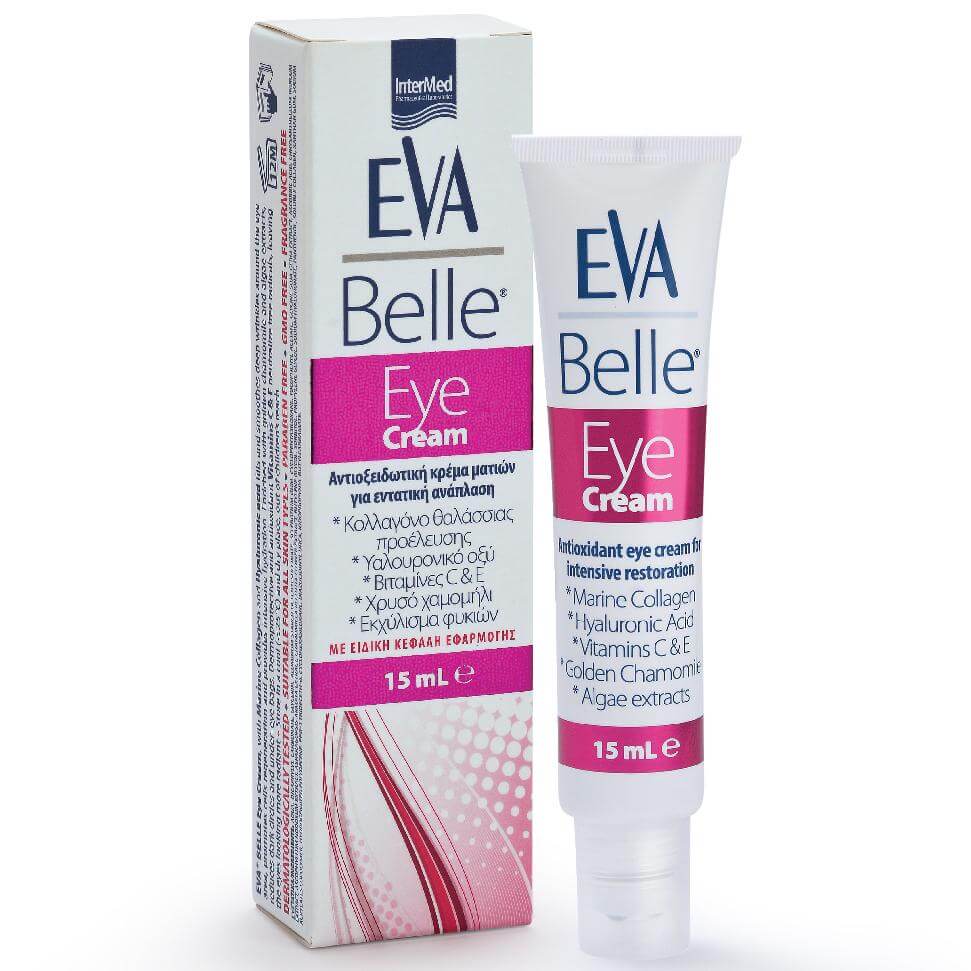 Eva Belle Eye Cream Αντιοξειδωτική Κρέμα Ματιών για Εντατική Ανάπλαση με Υαλουρονικό & Κολλαγόνο 15ml