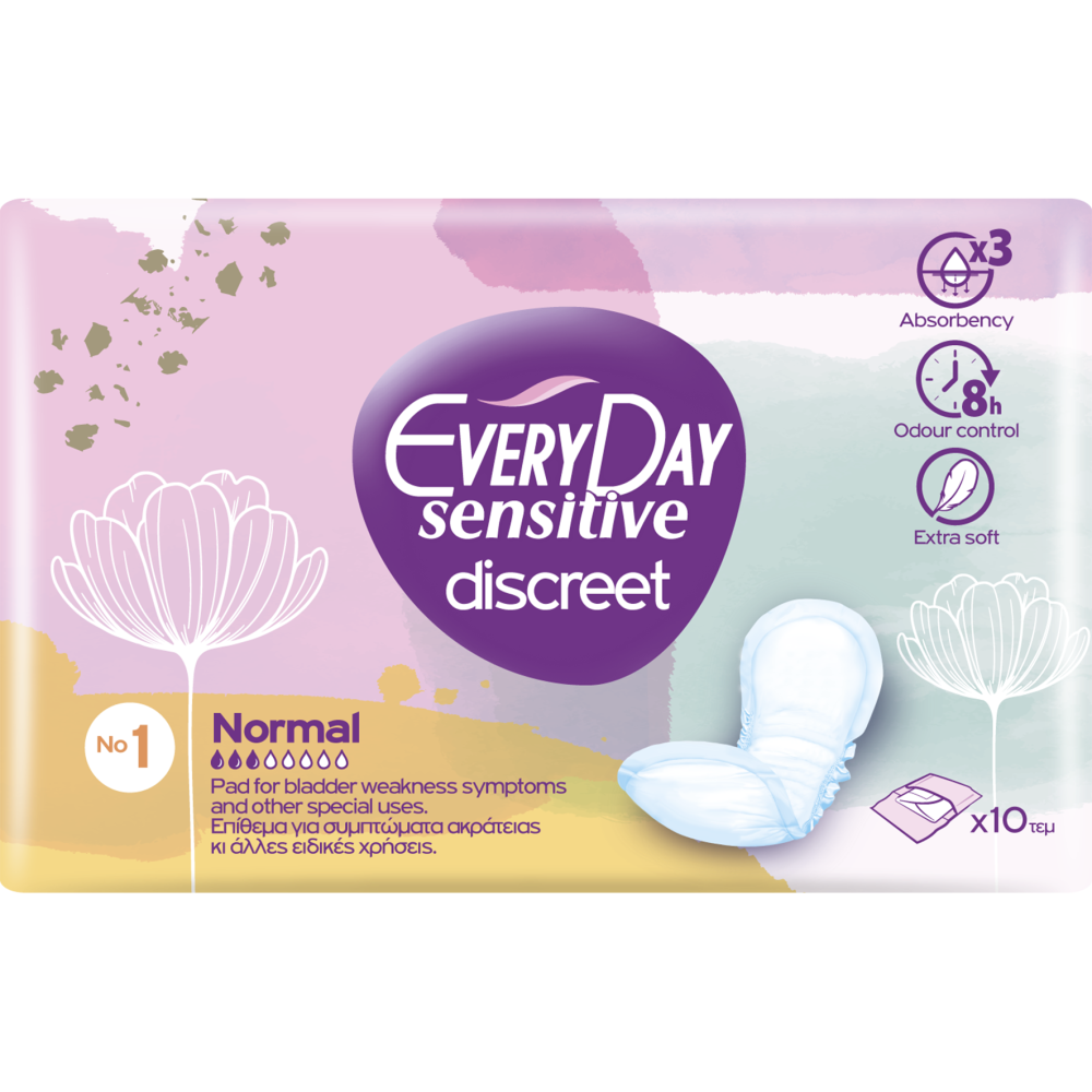 Every Day Sensitive Discreet No1 Normal Σερβιέτες Ενισχυμένης Προστασίας 10 Τεμάχια