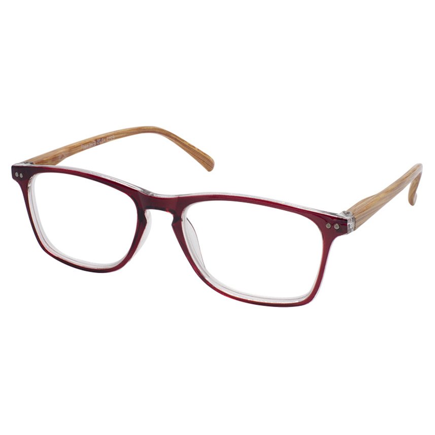 Eyelead Γυαλιά Διαβάσματος Unisex Μπορντό Κοκκάλινο με Ξύλινο Βραχίονα E213 – 0,75