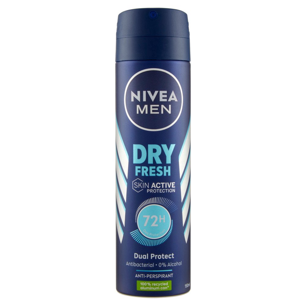 Nivea Men Dry Fresh Skin Active Protection 72h Anti Perspirant Deo Spray Ανδρικό Αποσμητικό 72ωρης Προστασίας σε Μορφή Σπρέι 150ml