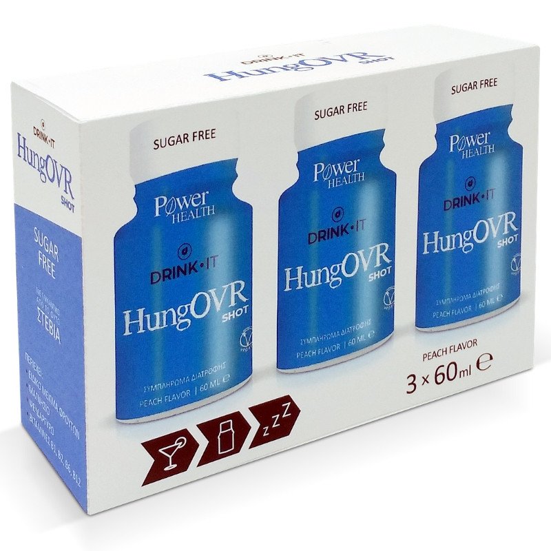 Power Health Drink it HungOVR Συμπλήρωμα Διατροφής με Ειδικό Μίγμα για Ενέργεια το Πρωί 3 x 60ml