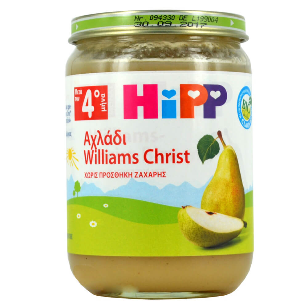HiPP Βρεφική Φρουτόκρεμα Αχλάδι Williams Christ με Μήλο Μετά τον 4ο Μήνα 190gr