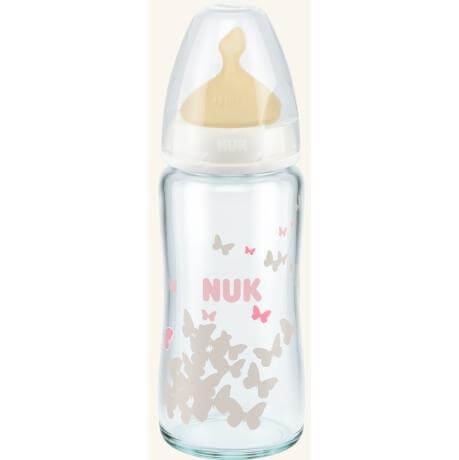 Nuk First Choice Μπιμπερό Γυάλινο Θηλή Καουτσουκ 240ml – άσπρο