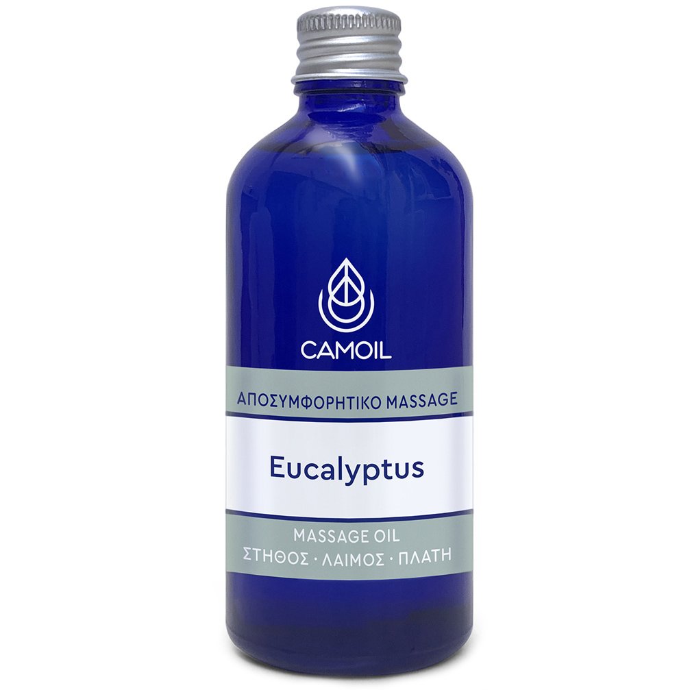 Camoil Eucalyptus Massage Oil Έλαιο Μασάζ με Αμυγδαλέλαιο & Αιθέριο Έλαιο Ευκαλύπτου Κατά των Συμπτωμάτων του Κρυολογήματος 100ml