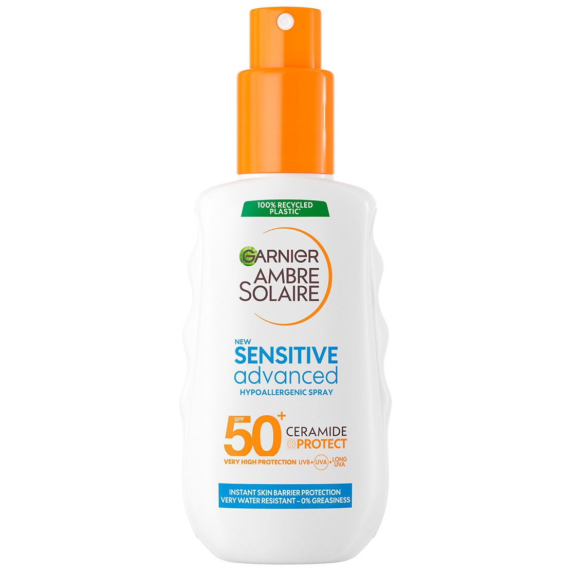 Garnier Garnier Ambre Solaire Sensitive Advanced Hypoallergenic Spray Spf50+ Αντηλιακό Spray Προσώπου, Σώματος με Πολύ Υψηλή Προστασία για την Ευαίσθητη Επιδερμίδα 150ml