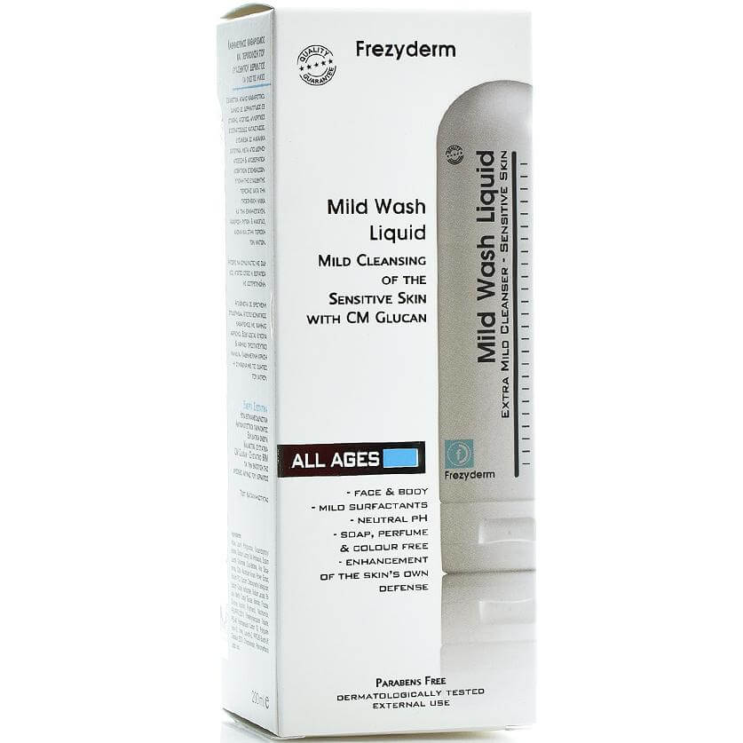 Frezyderm Mild Wash Liquid pH7 Απαλό Υγρό Καθαρισμού για Κανονικές Επιδερμίδες, Ιδανικό & για την Ευαίσθητη Περιοχή 200ml