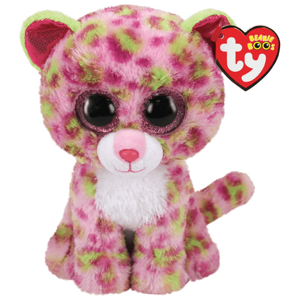 Ty Ty Beanie Babies Lainey Plushie Λούτρινο Παιδικό Παιχνίδι Ροζ & Πράσινη Λεοπάρδαλη 1 Τεμάχιο