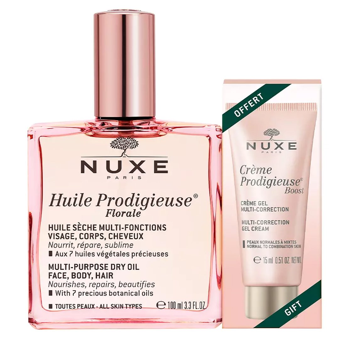 Nuxe Promo Huile Prodigieuse Florale Multi-Purpose Dry Oil 100ml & Δώρο Creme Prodigieuse Boost Multi-Correction Gel Cream 15ml