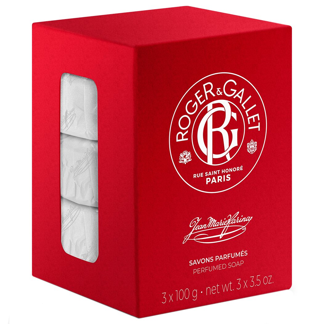 Roger & Gallet Jean-Marie Farina Perfumed Soap Bar Γυναικείο Αναζωογονητικό Φυτικό Σαπούνι Σώματος με Τονωτικό Άρωμα Εσπεριδοειδών 3x100g