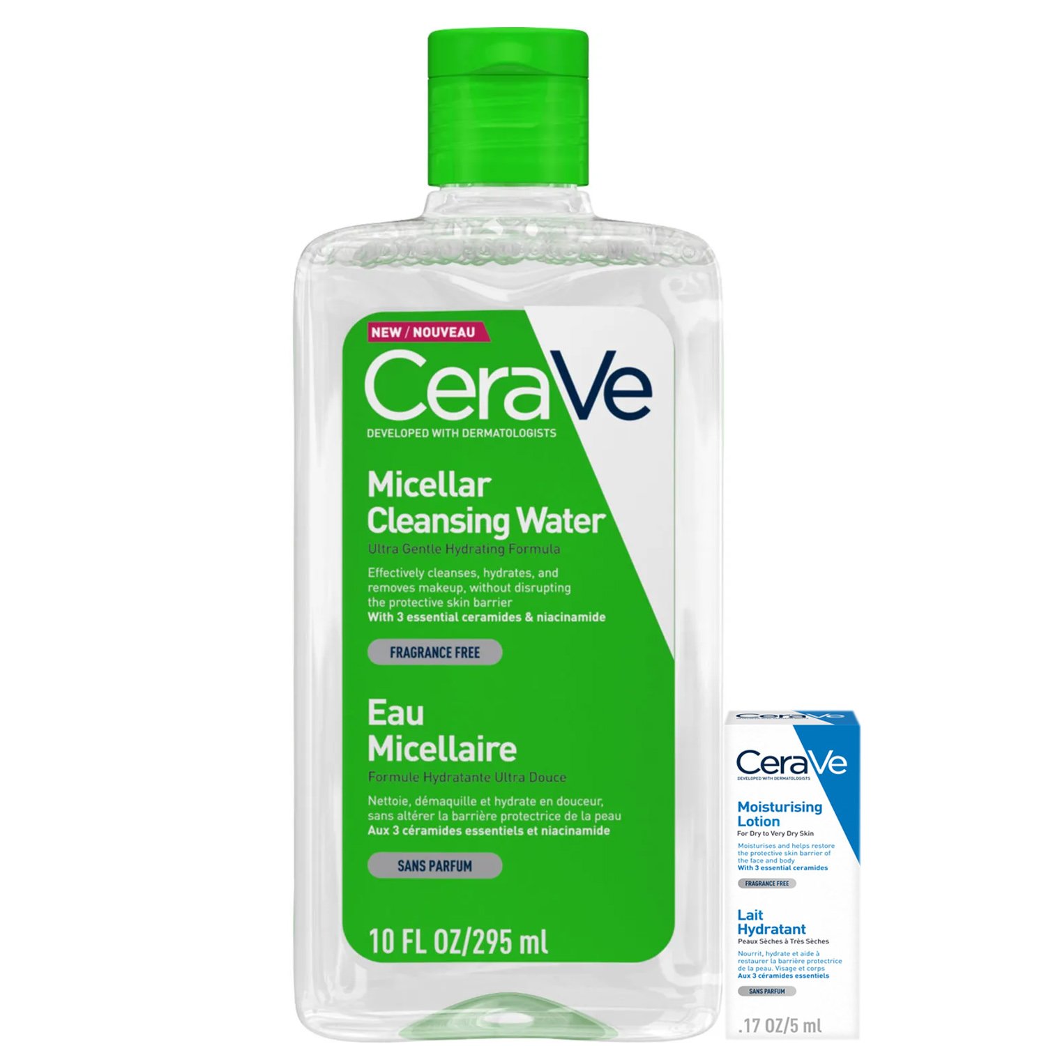 CeraVe Micellar Cleansing Water Νερό Καθαρισμού & Ντεμακιγιάζ Προσώπου, Ματιών & Χειλιών 295ml & Δώρο Moisturising Lotion 5ml