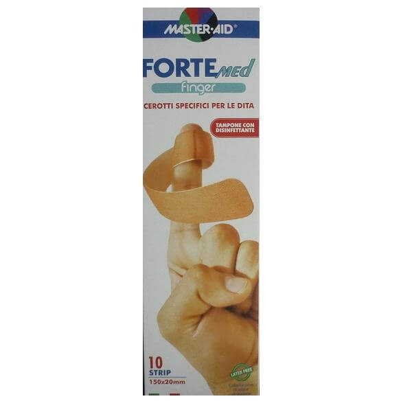 Master Aid Forte Med Finger Στενή Γάζα Αυτοκόλλητη Για Δάχτυλο 150x20mm 10strip