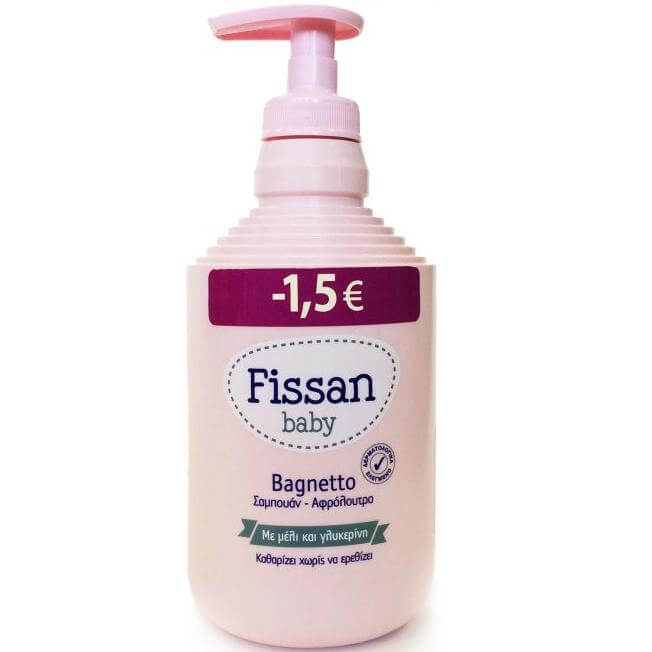 Fissan Baby Bagnetto Σαμπουάν & Αφρόλουτρο με Μέλι & Γλυκερίνη 500ml Προσφορά -1,50€