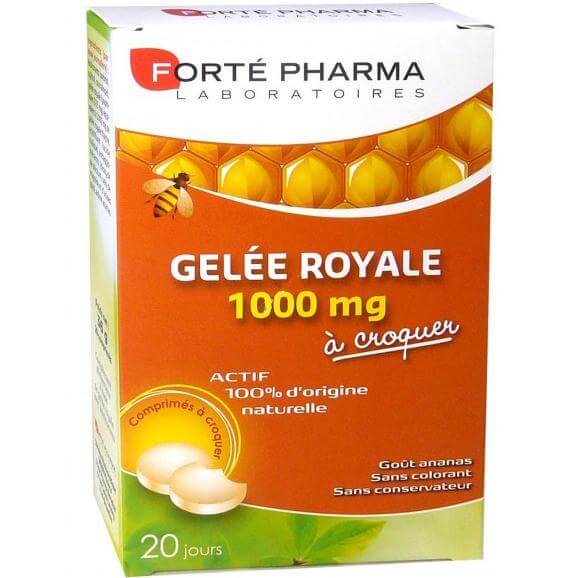 Forte Pharma Gelee Royale 1000mg a Croquer, Δυναμωτικό Συμπύκνωμα Βασιλικού Πολτού 100% Φυσικής Προέλευσης 20chew.tabs
