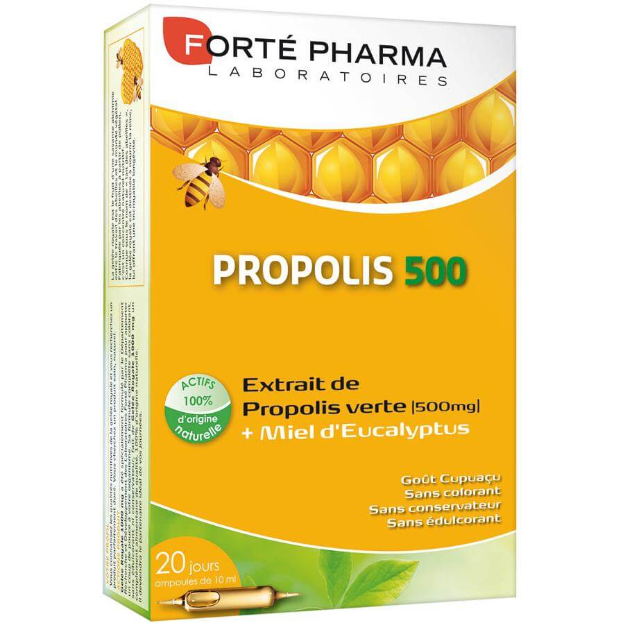 Forte Pharma Propolis 500 Συμπλήρωμα Διατροφής που Προσφέρει στον Οργανισμό Ενέργεια & Τόνωση 20amp.x10ml