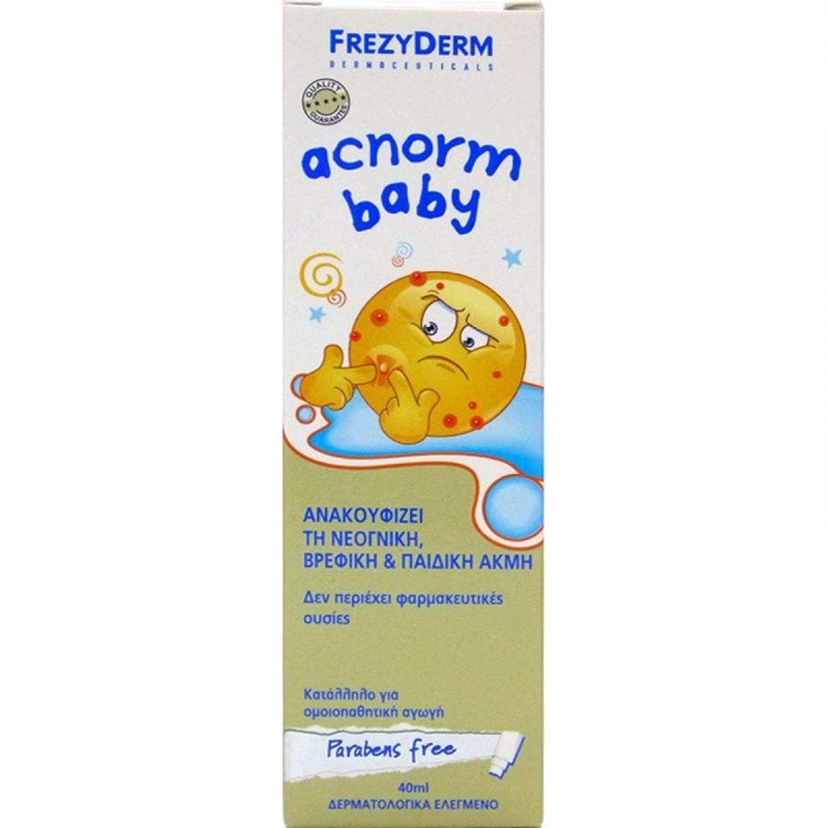 Frezyderm Acnorm Baby Απαλή Κρέμα για τη Νεογνική, Βρεφική & Παιδική Ακμή 40ml