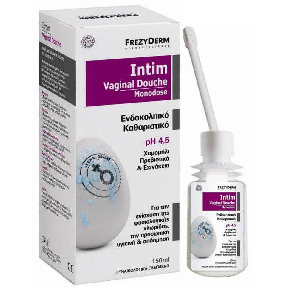 Frezyderm Intim Vaginal Douche Ενδοκολπικό Καθαριστικό pH 4.5 με Χαμομήλια, Πρεβιοτικά & Εχινάκεια 150ml