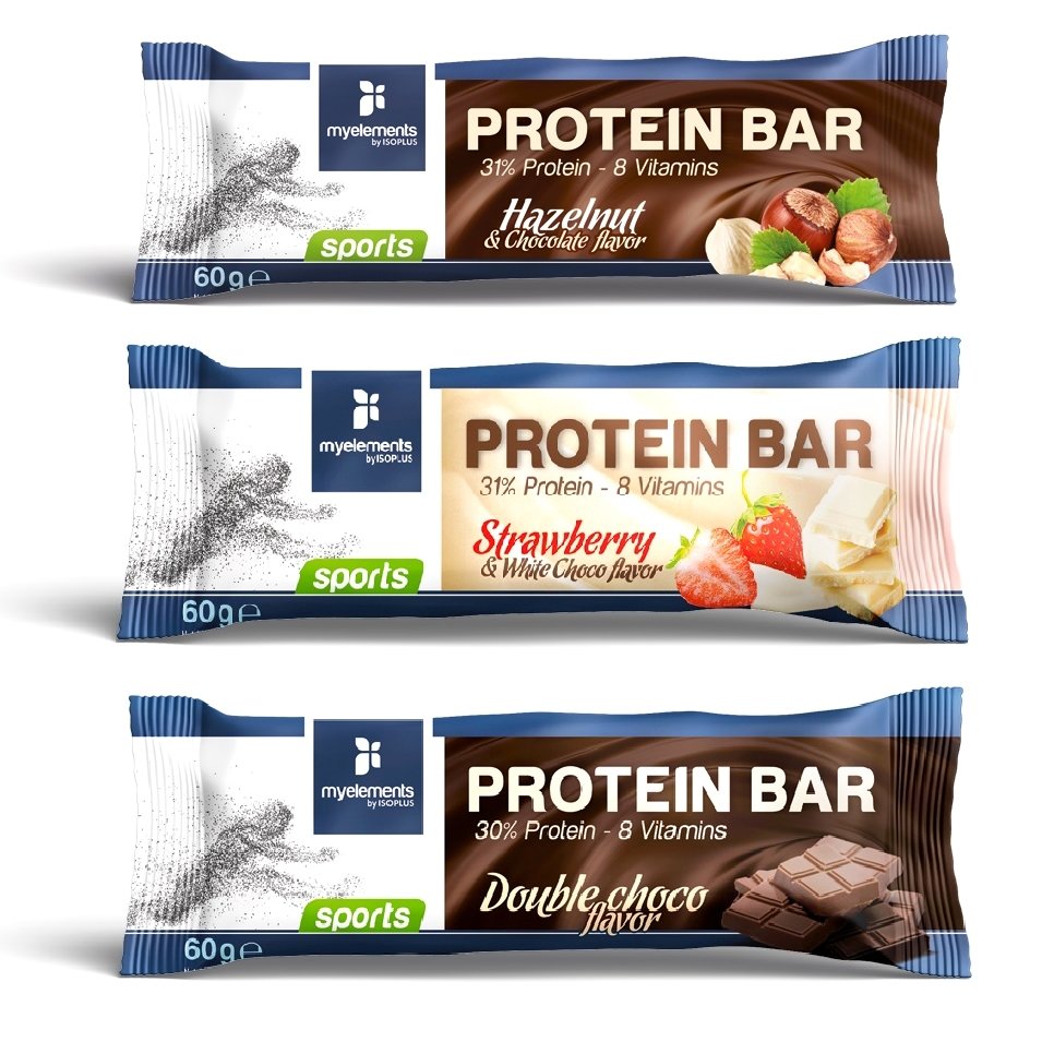 My Elements Protein Bar Μπάρα Πρωτεΐνης Εμπλουτισμένη με 8 Βιταμίνες 60gr – chocco hazelnut