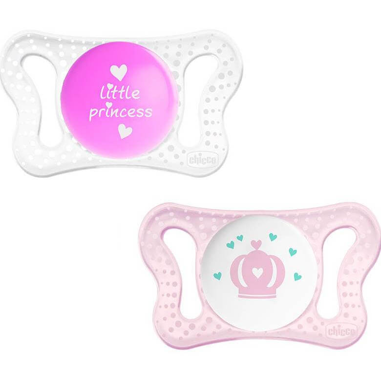 Chicco Πιπίλα Σιλικόνης Physio Micro για Κορίτσι 0-2M 2Τμχ