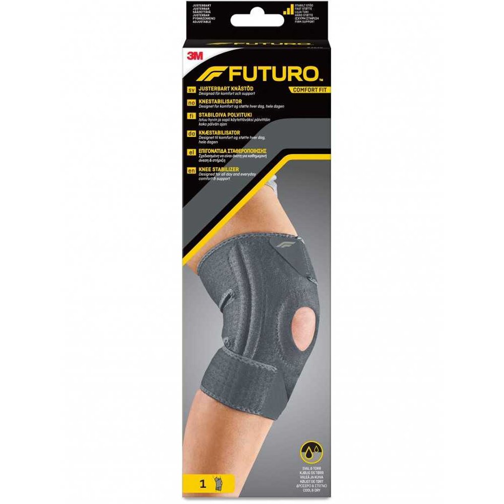 3M Futuro Comfort Fit Ρυθμιζόμενη Επιγονατίδα Σταθεροποίησης για Καθημερινή Άνεση & Στήριξη Γκρι One Size 1 Τεμάχιο, Κωδ 04040