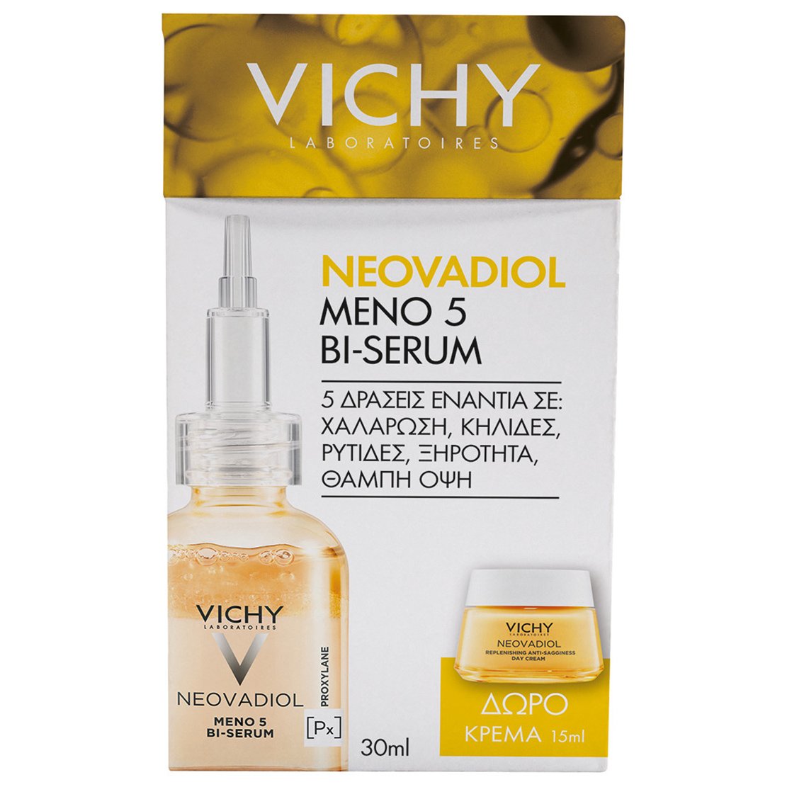 Vichy Πακέτο Προσφοράς Neovadiol Meno 5 Bi-Serum 30ml & Δώρο Replenishing Anti-Sagginess Day Cream 15ml
