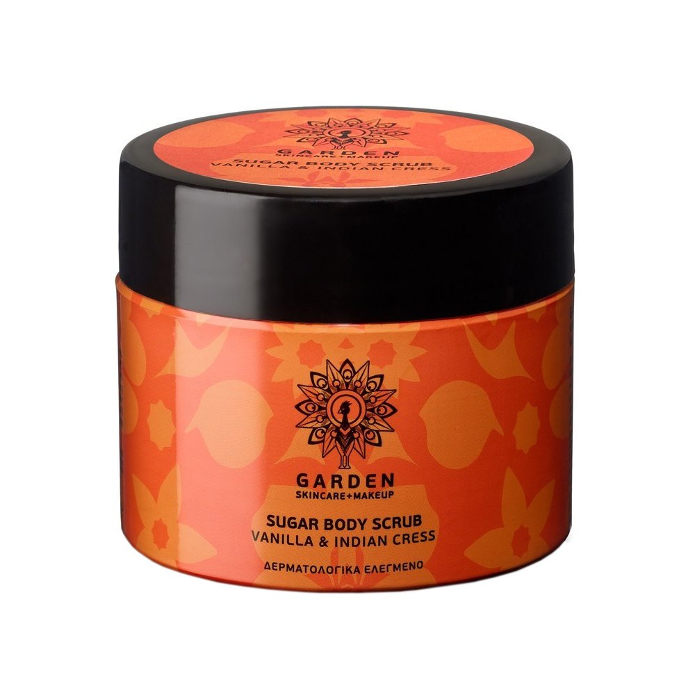 Garden Sugar Body Scrub Vanilla & Indian Cress Απολεπιστικό Σώματος με Κόκκους Φυσικών Κρυστάλλων Ζάχαρης 200ml