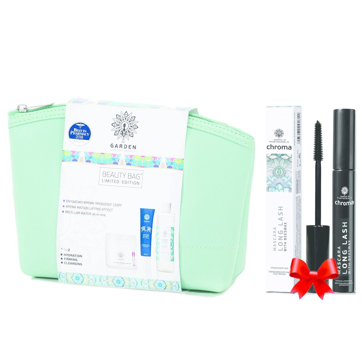 Garden of Panthenols Πακέτο Προσφοράς Beauty Bag Set No2 Hydration, Firming, Cleansing & Δώρο Long Lash Mascara 9ml