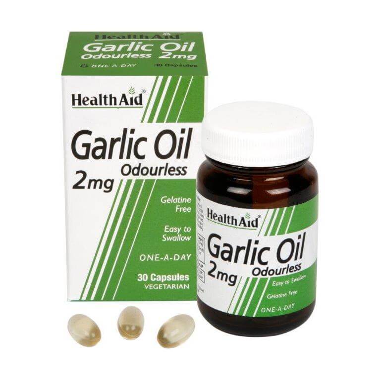 Health Aid Garlic Oil 2Mg Odourless Ρύθμιση Της Υψηλής Πίεσης 30tabs