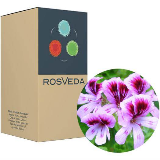 RosVeda Pure Essential Oil Geranium, 100% Φυτική Σύνθεση, Αιθέριο Έλαιο Γεράνι 10ml