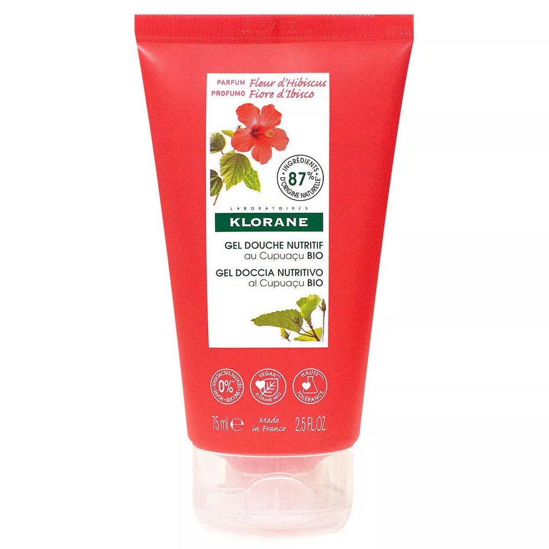 Klorane Nourishing Shower Gel With Organic Cupuacu Butter with Hibiscus Flower Απαλό Αφρόλουτρο με Άνθος Ιβίσκου 75ml