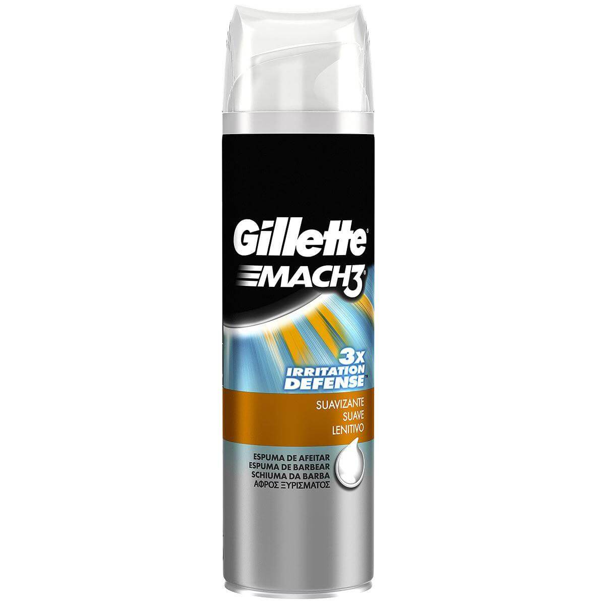 Gillette Mach 3 Smooth Αφρός Ξυρίσματος με Τριπλή Προστασία Ενάντια στους Ερεθισμούς & τις Κοκκινίλες 250ml