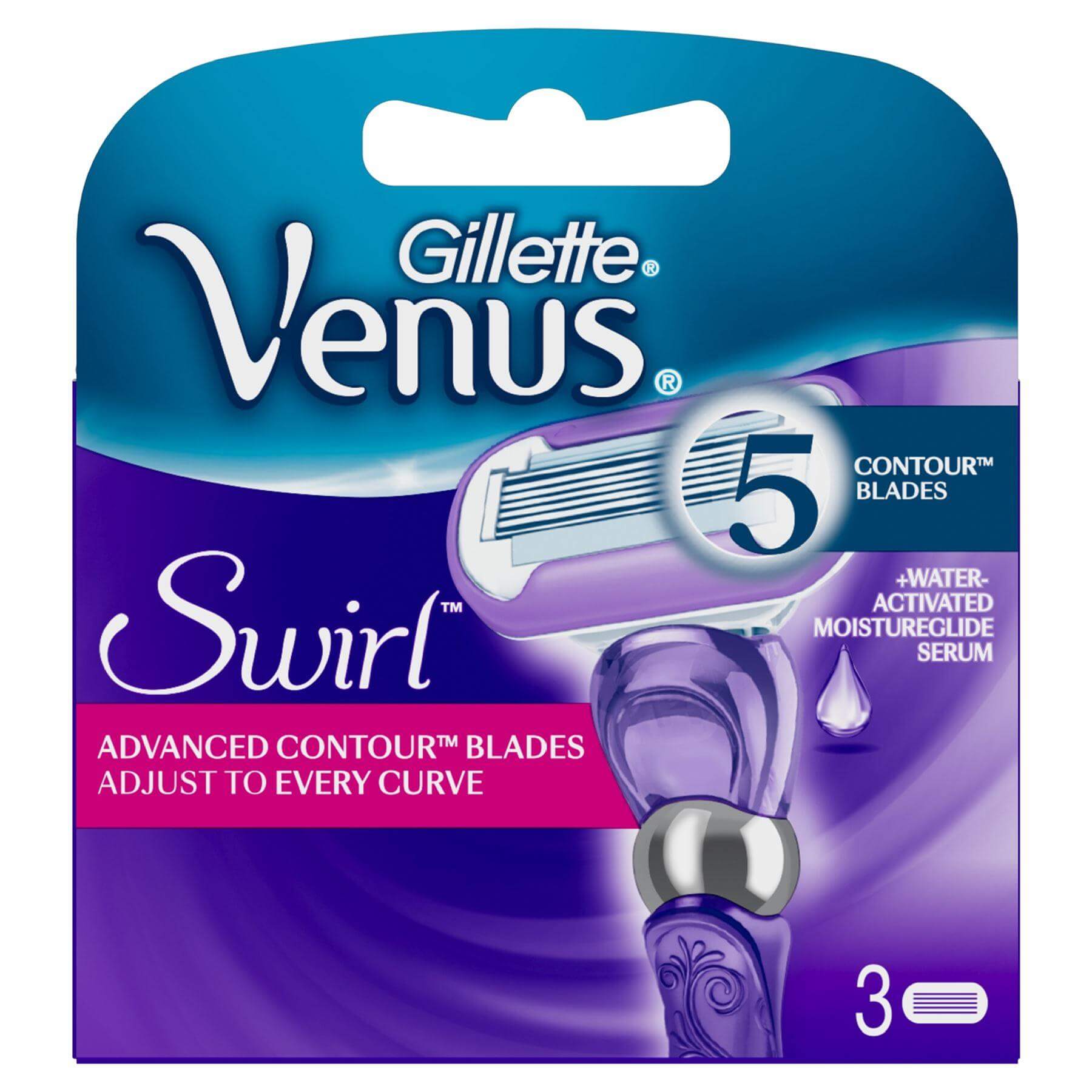 Gillette Venus Swirl Ανταλλακτικά για τη Γυναικεία Ξυριστική Μηχανή με Τεχνολογία Flexball, 3 τεμάχια