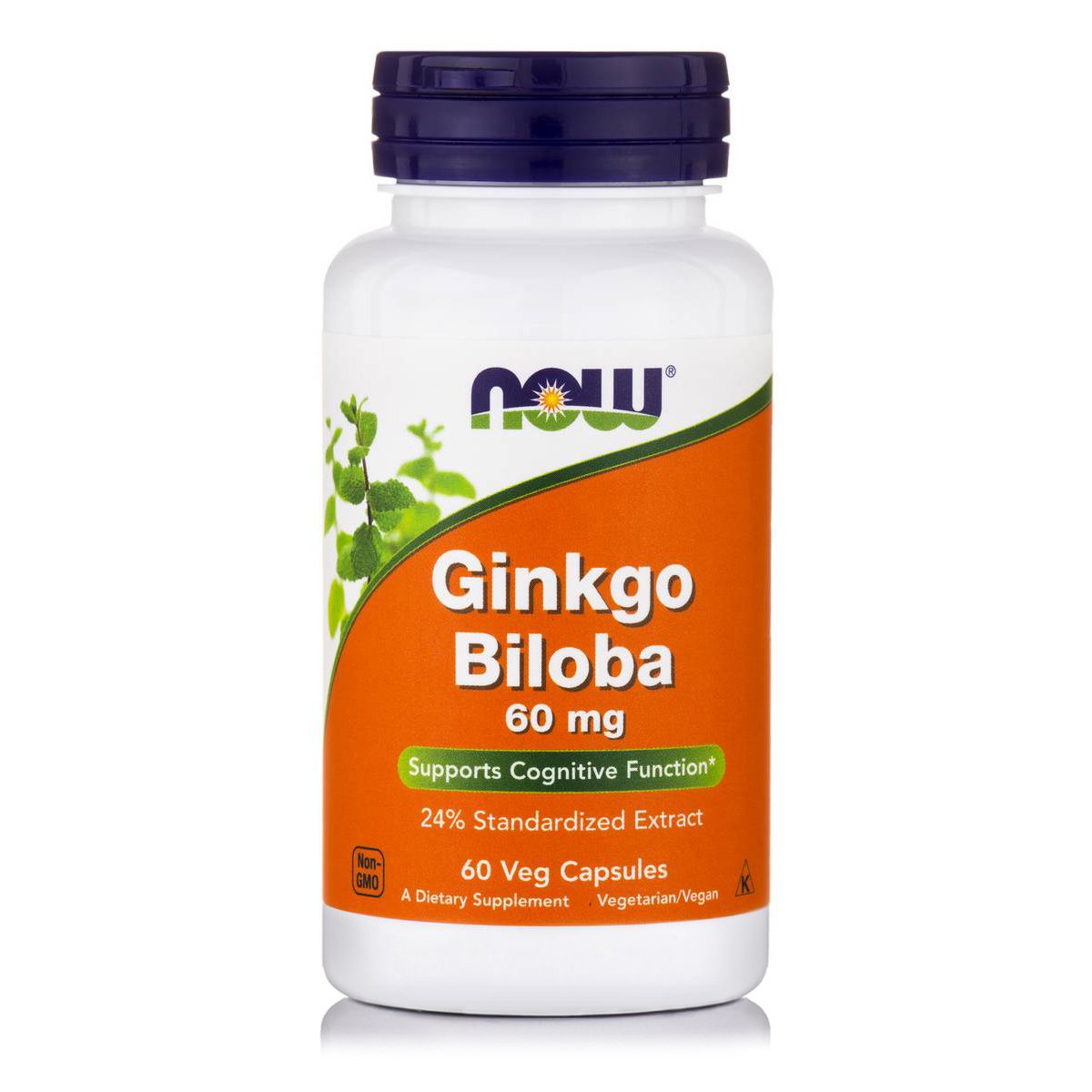 Now Now Foods Ginkgo Biloba 60mg Συμπλήρωμα Διατροφής για Καλή Λειτουργία του Εγκεφάλου & Ενίσχυση Μνήμης 60veg.caps
