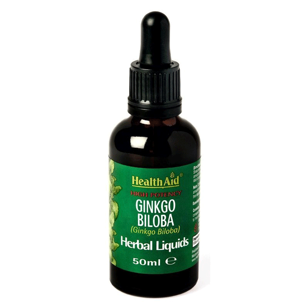Health Aid Ginkgo Biloba Herbal Liquid Διατήρηση Της Καλής Λειτουργίας Του Εγκεφάλου Και Της Μνήμης 50 ml