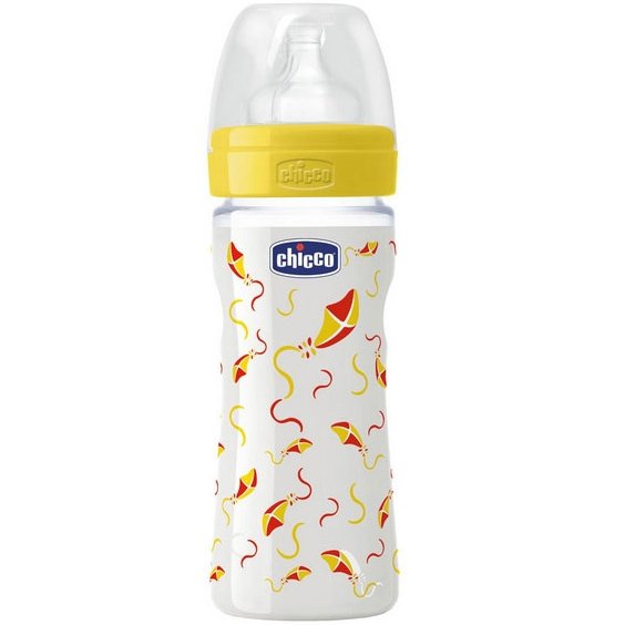 Chicco Μπιμπερό Nature Glass 0m+ BPA Θηλή Σιλικόνη 240ml
