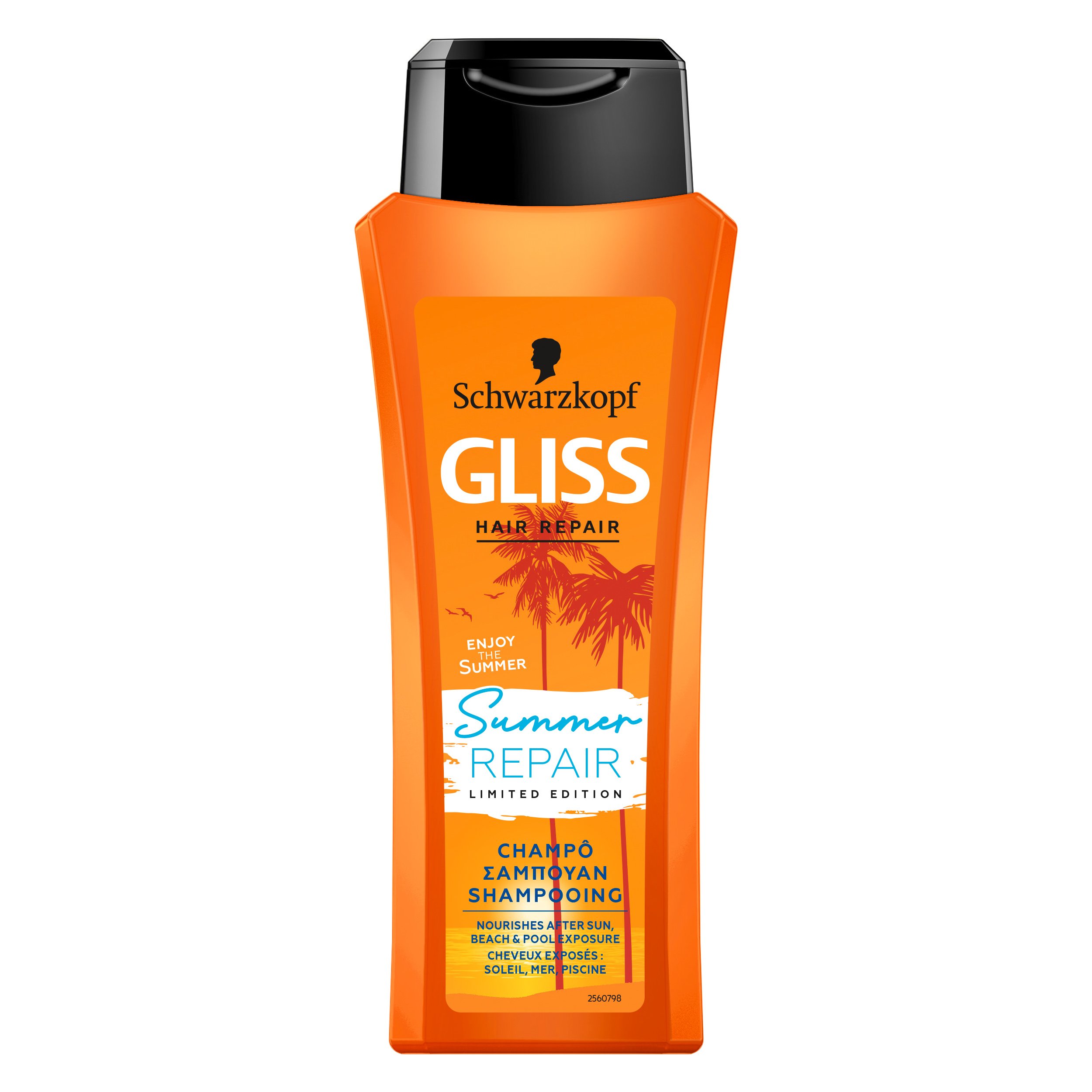 Schwarzkopf Gliss Summer Repair Shampoo Σαμπουάν Επανόρθωσης για Ταλαιπωρημένα Μαλλιά Από τον Ήλιο 250ml