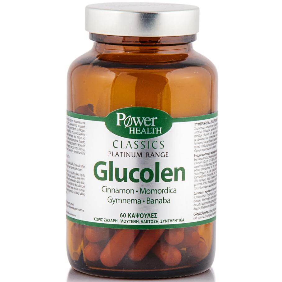 Power Health Classics Glucolen Συμπλήρωμα Διατροφής Ιδανικό για Στοχευμένη Δράση Διαχείρισης των Επιπέδων Σακχάρου 60caps