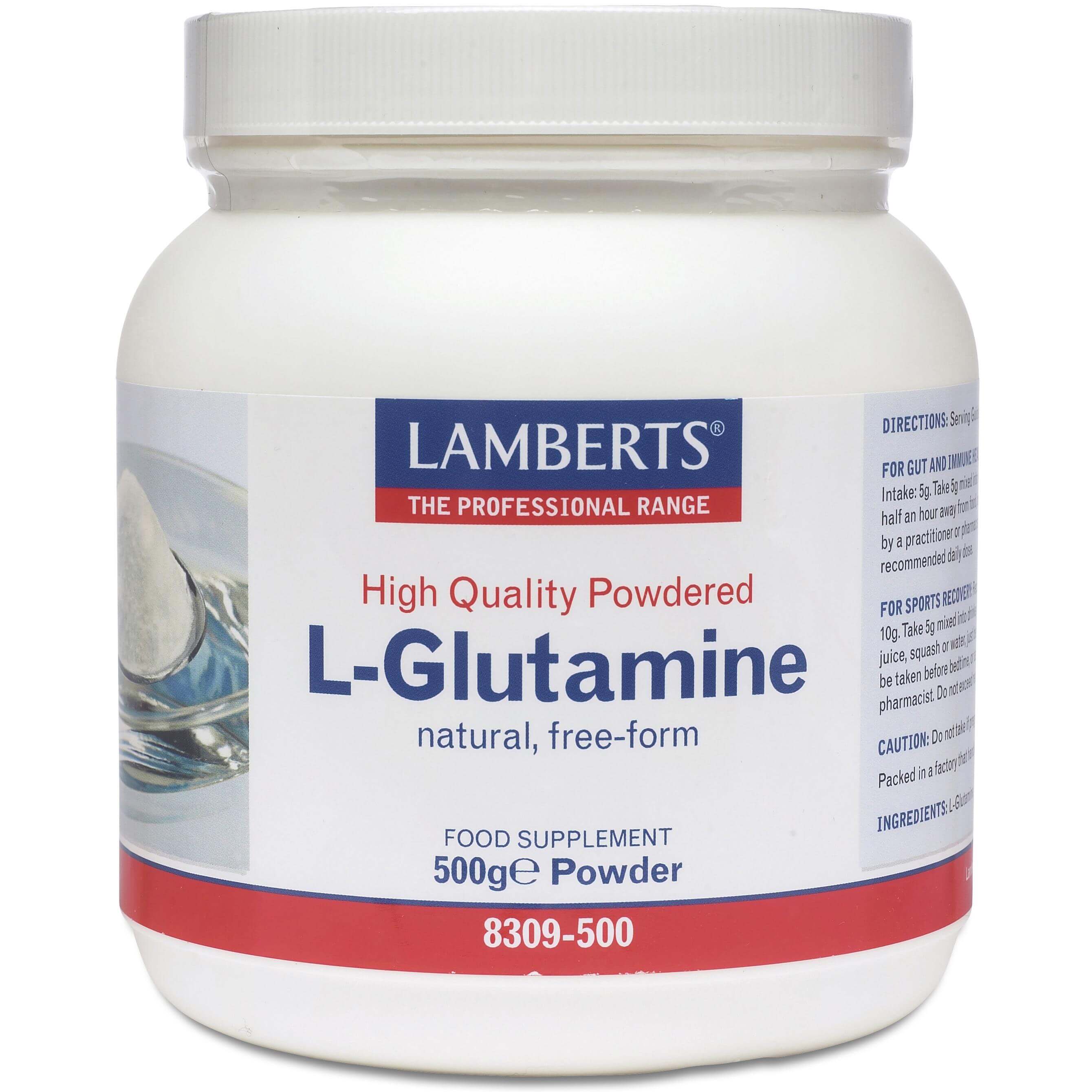 Lamberts L-Glutamine Powder Αμινοξύ για τη Καλή Λειτουργία του Εντέρου σε Σκόνη 500gr