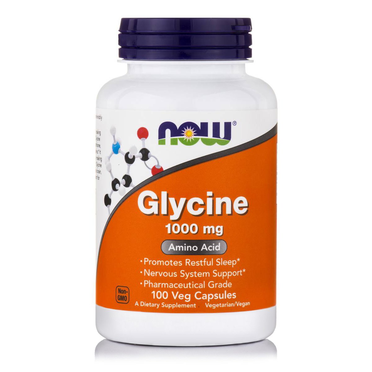 Now Now Foods Glycine 1000mg Συμπλήρωμα Διατροφής που Συμβάλει στην Παραγωγή Ενέργειας στον Οργανισμό 100veg.caps