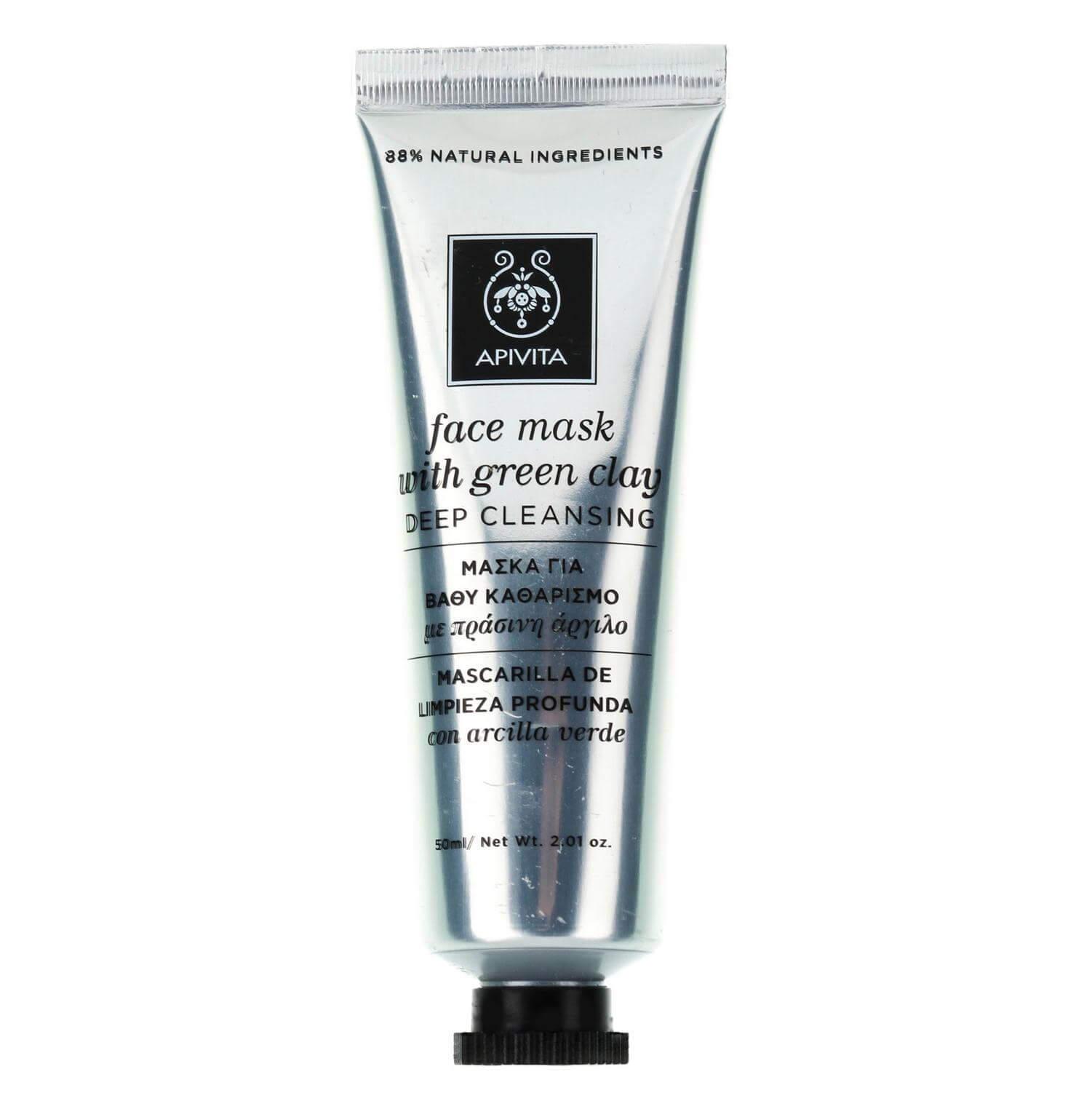 Face Mask With Green Clay 50ml – Apivita,Μάσκα για Βαθύ Καθαρισμό με Πράσινη Άργιλο, Ιδανική για Λιπαρές/Μικτές Επιδερμίδες.