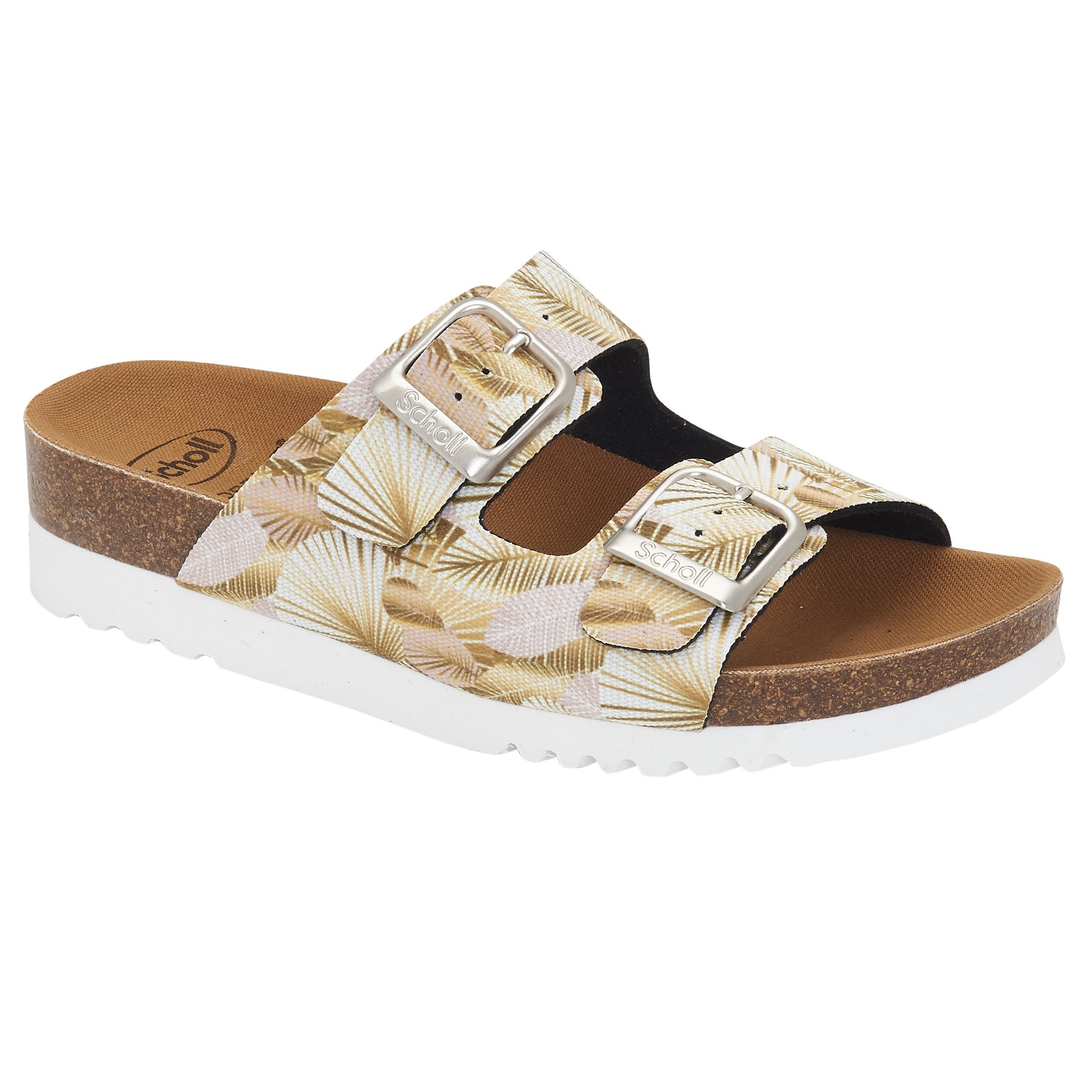 Scholl Shoes Greeny Mule Beige/Multi Γυναικεία Καλοκαιρινά Ανατομικά Παπούτσια Χαρίζουν Σωστή Στάση & Φυσικό Χωρίς Πόνο Βάδισμα 1 Ζευγάρι – 40