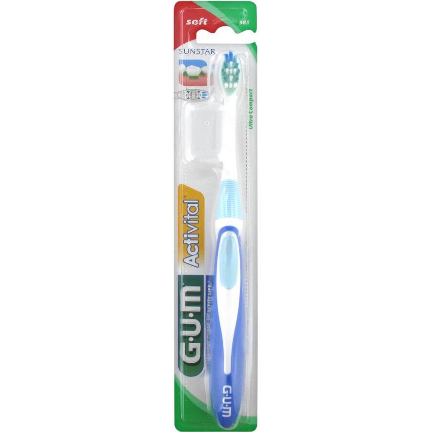 Gum ActiVital Ultra Compact Soft Οδοντόβουρτσα με Θήκη Προστασίας (585) – πορτοκαλί