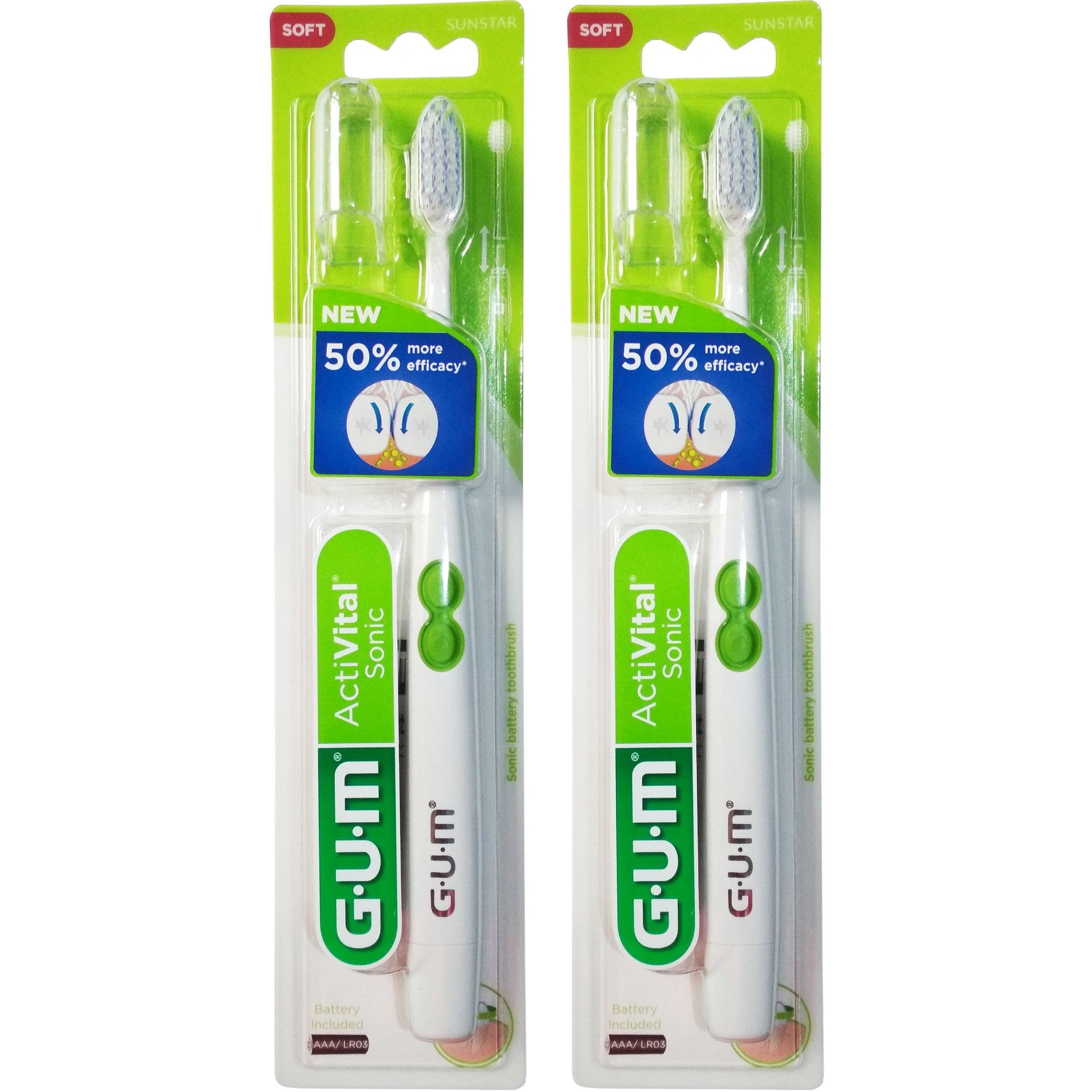 Gum Πακέτο Προσφοράς Activital Sonic Soft 4100 White Οδοντόβουρτσα Παλμικής Κίνησης για Απαλό & Βαθύ Καθαρισμό 1+1 Δώρο