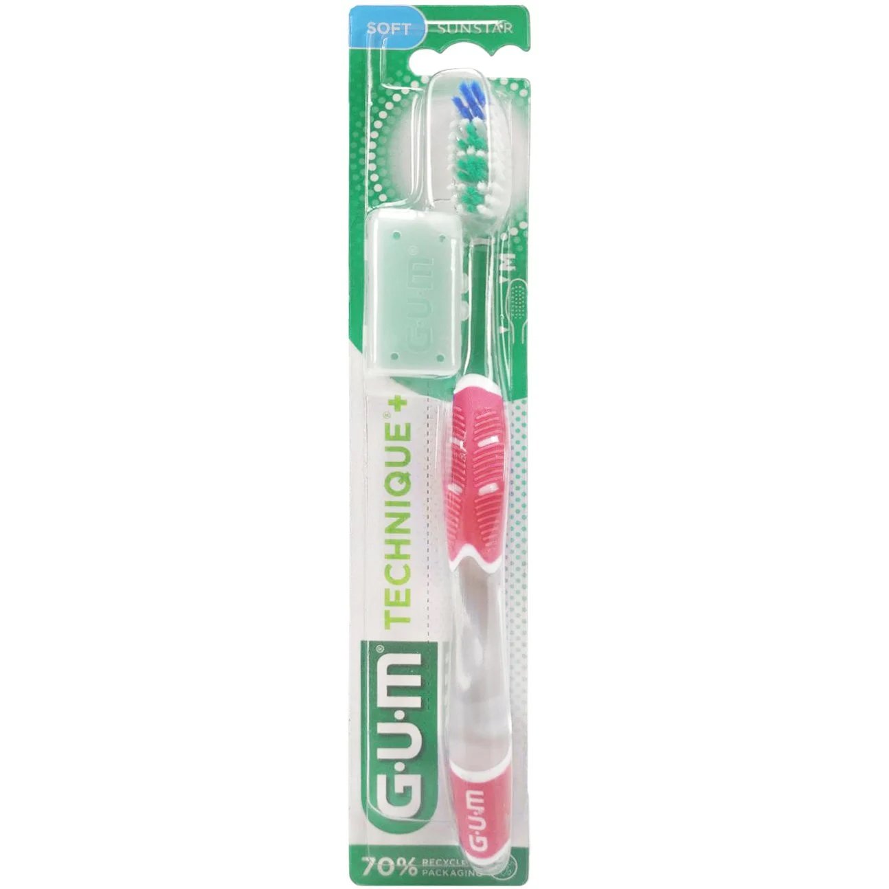 Gum Gum Technique+ Soft Toothbrush with Medium Head Φούξια Χειροκίνητη Οδοντόβουρτσα με Μαλακές Ίνες 1 Τεμάχιο, Κωδ 490
