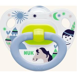 Nuk Classic Happy Days Πιπίλα Σιλικόνης Με Κρίκο Μεγέθη 1-3 – Μέγεθος 1 (0-6 μηνών)