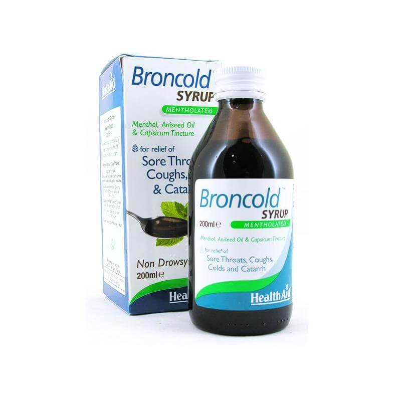 Health Aid Broncold Syrup Μέντα Γλυκάνισο & Κόκκινη Πιπεριά Για Το Βήχα Τον Πονόλαιμο & Την Καταρροή 200ml