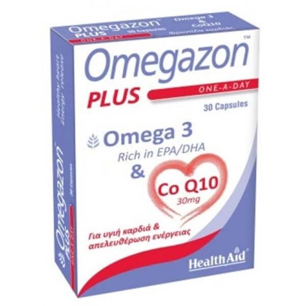 HealthAid Omegazon PLUS Ω3 & Co Q10 Φροντίδα Και Τόνωση Της Καρδιάς Του Κυκλοφορικού Και Του Μυϊκού Συστήματος 30 caps